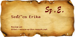 Szűcs Erika névjegykártya