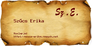Szűcs Erika névjegykártya